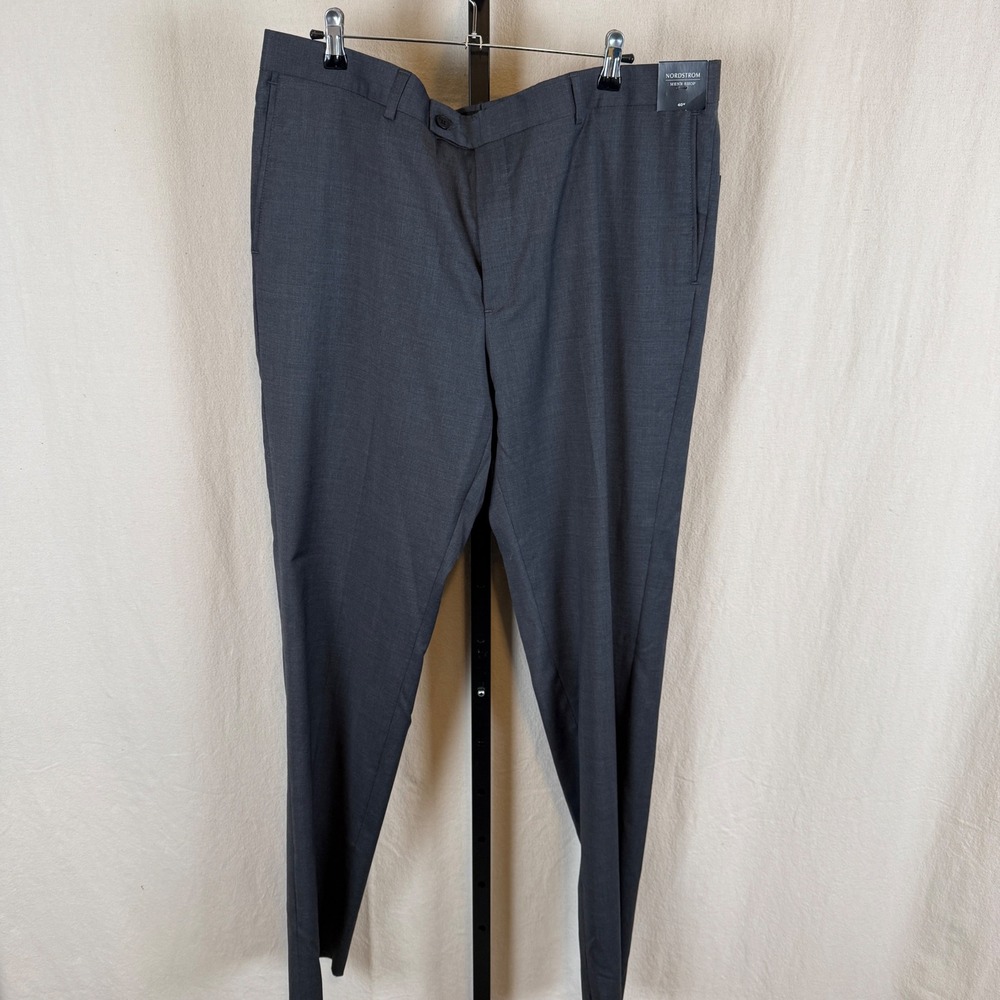 Nordstrom Mens Shop Trim Fit Wool Blend Dress Pants Grey Magnet 40R NO412929MN